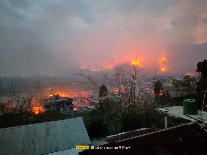 Fires in India's Manipur state.