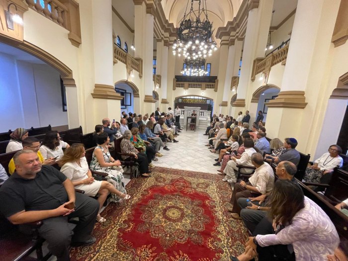 Rosh Hashanah celebrations at the Heliopolis Synagogue in Cairo, Egypt. Credit: Facebook/JCC Cairo