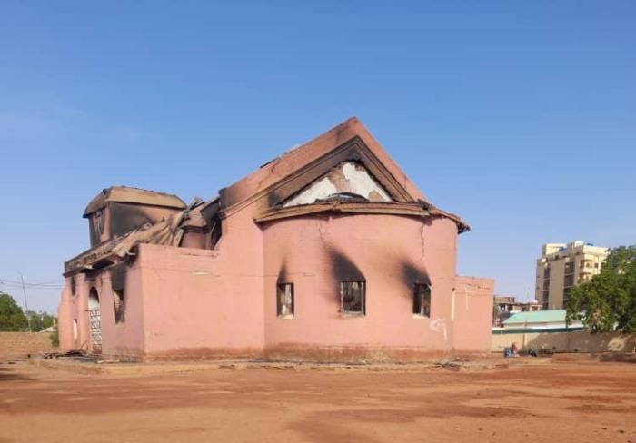 The Episcopal/Evangelical Church in Omdurman, which was shelled on 1 November 2023.